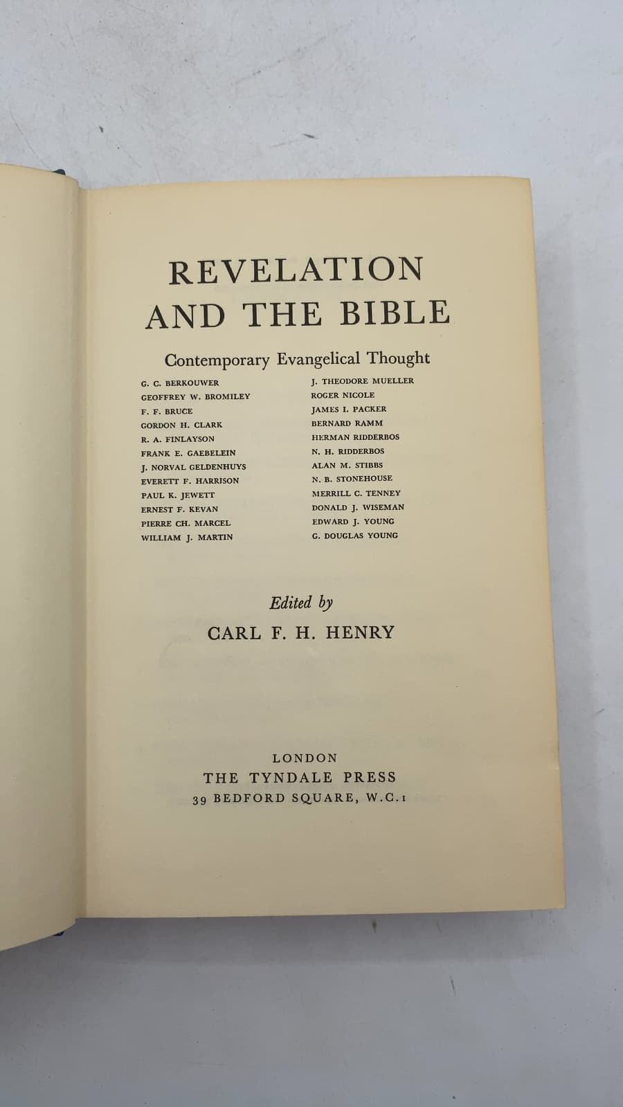 Revelation and the Bible: Contemporary Evangelical Thought by Carl F. H. Henry (Editor) - title page