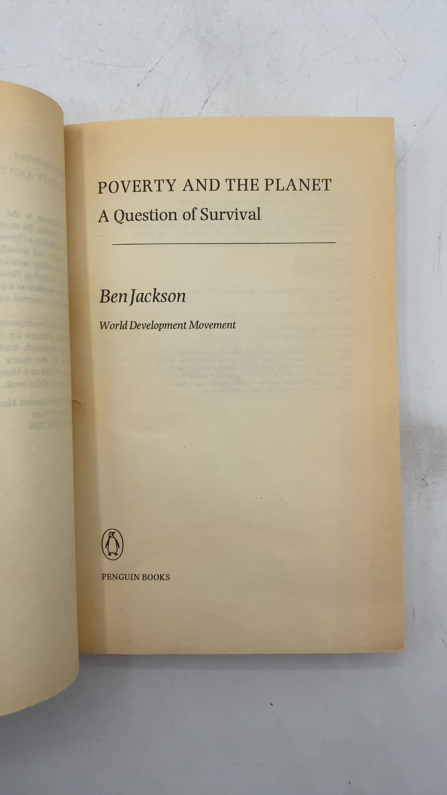 POVERTY AND THE PLANET: A Question of Survival by Ben Jackson - title page