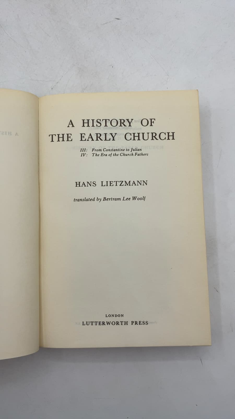 A History of the Early Church by Hans Lietzmann - title page