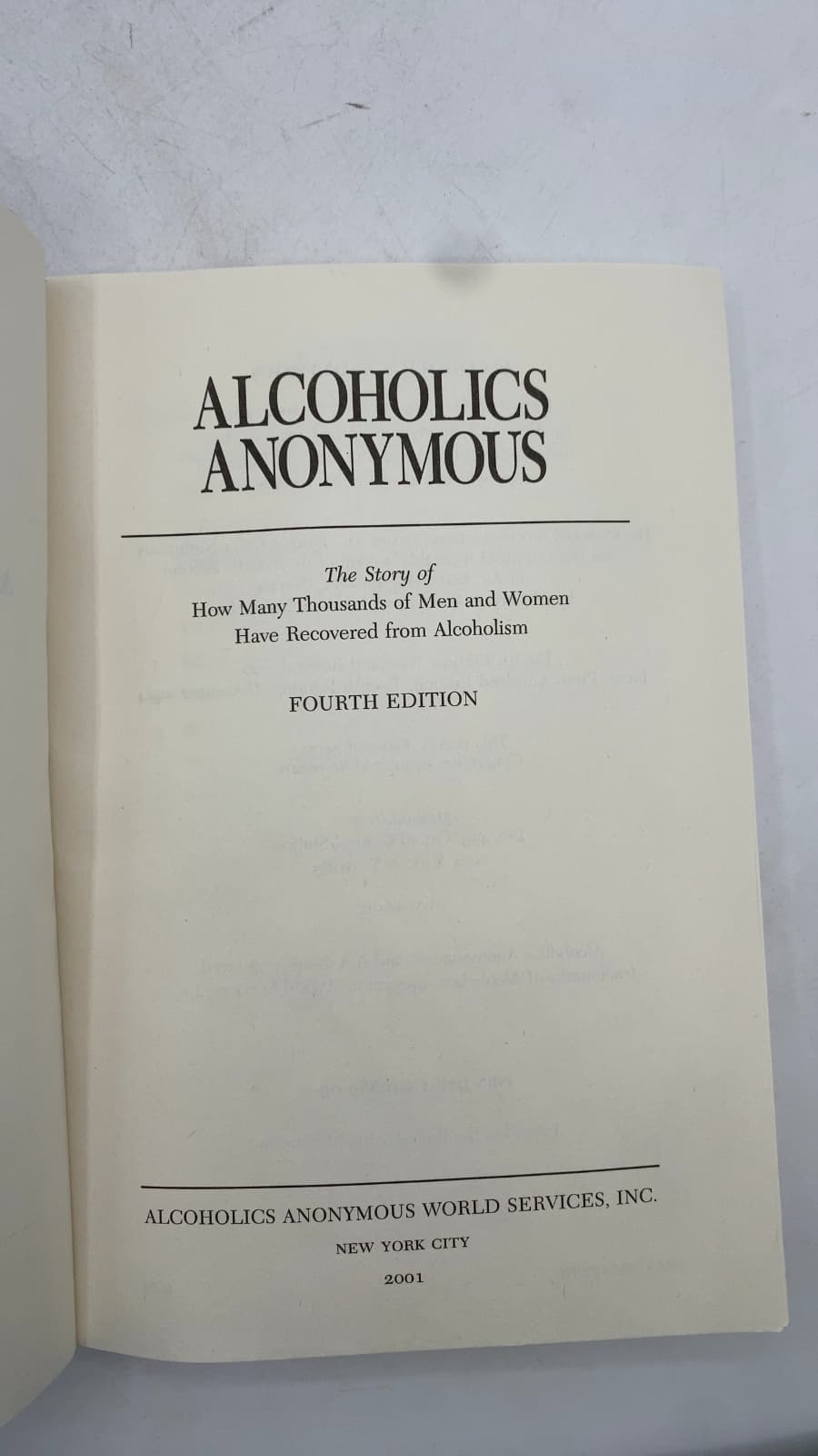 Alcoholics Anonymous: The Story of How Many Thousands of Men and Women Have Recovered from Alcoholism - title page