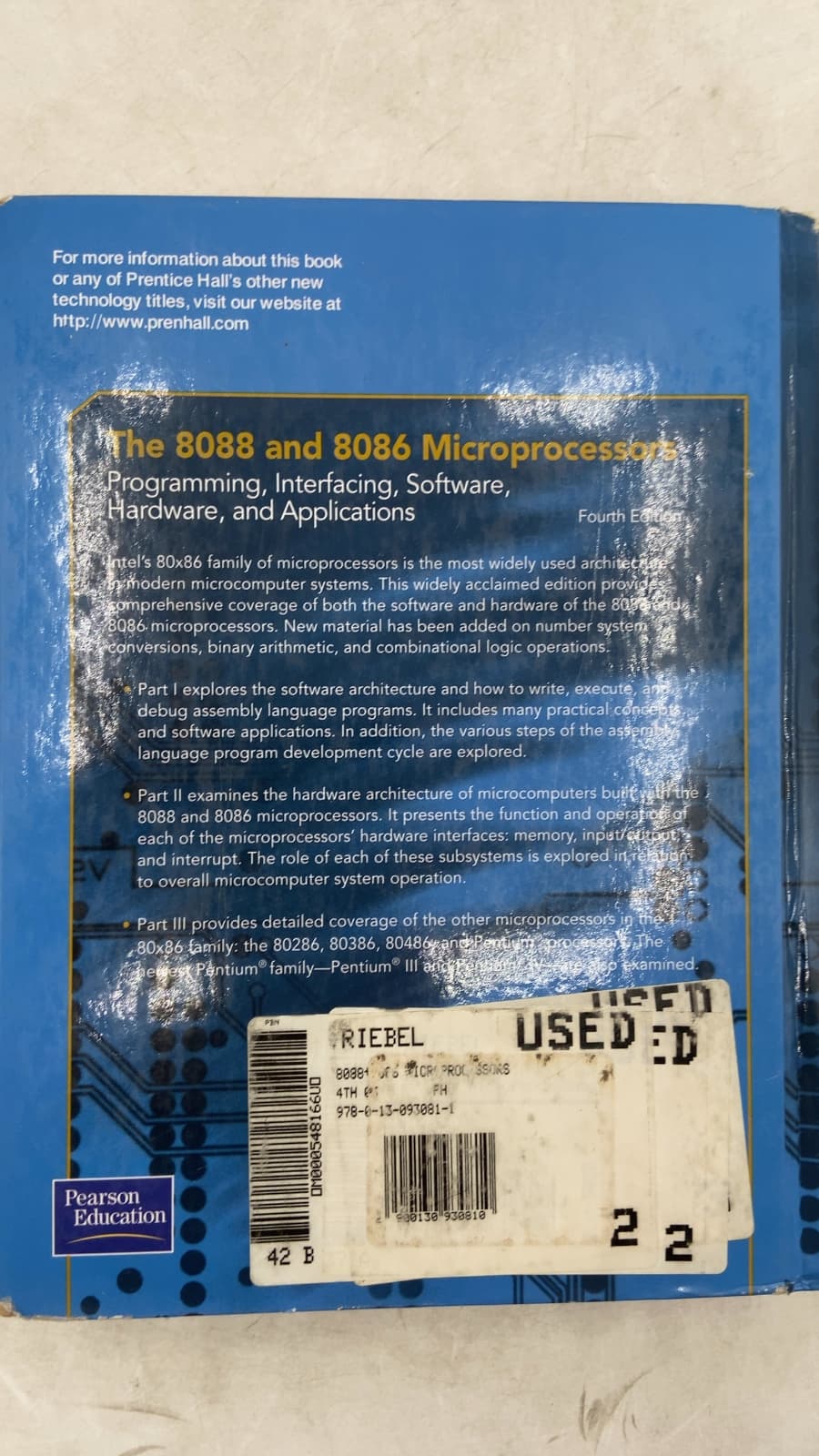 The 8088 and 8086 Microprocessors: Programming, Interfacing, Software, Hardware, and Applications by Walter A. Triebel, Avtar Singh - additional view