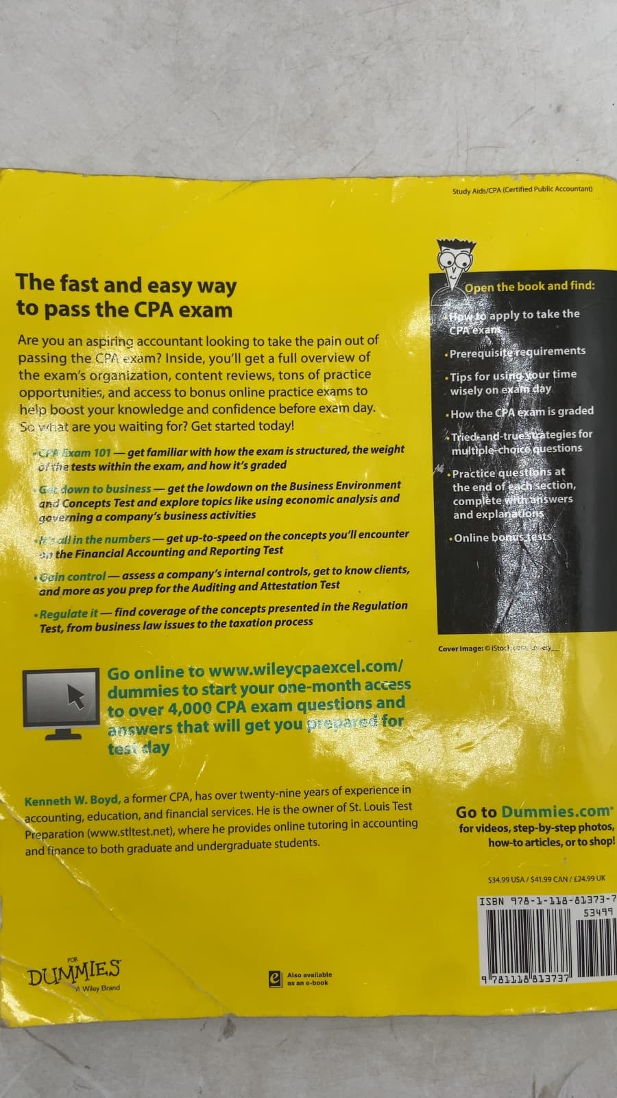 CPA Exam For Dummies by Kenneth W. Boyd - additional view