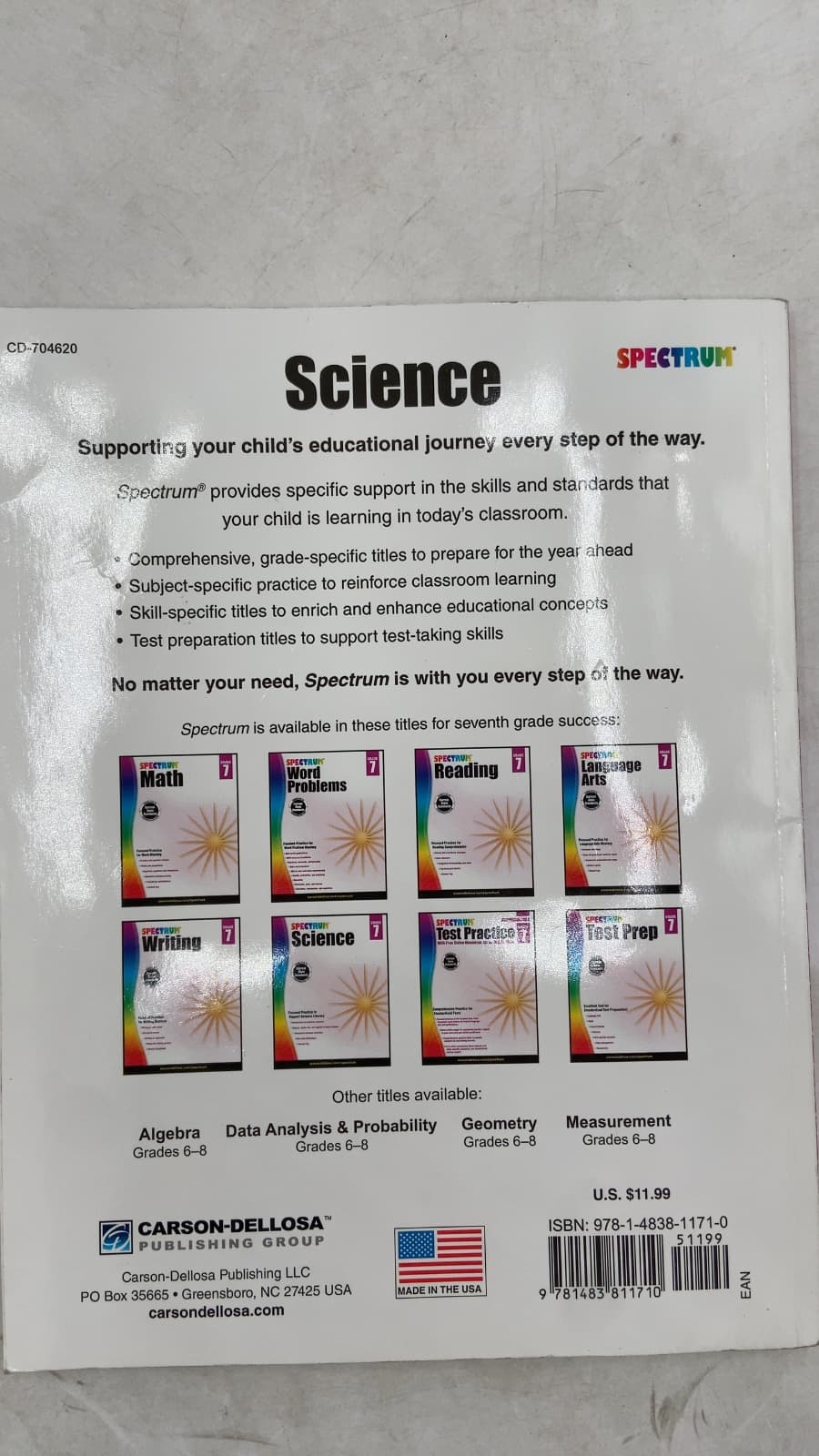 Spectrum Science Grade 7 - additional view
