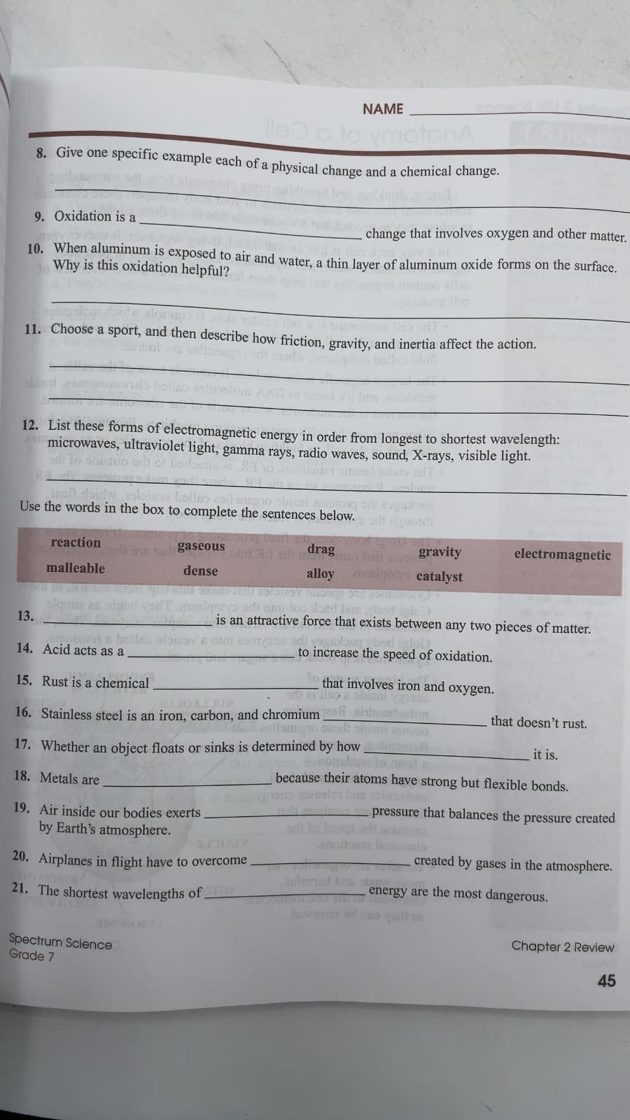 Spectrum Science Grade 7 - additional view