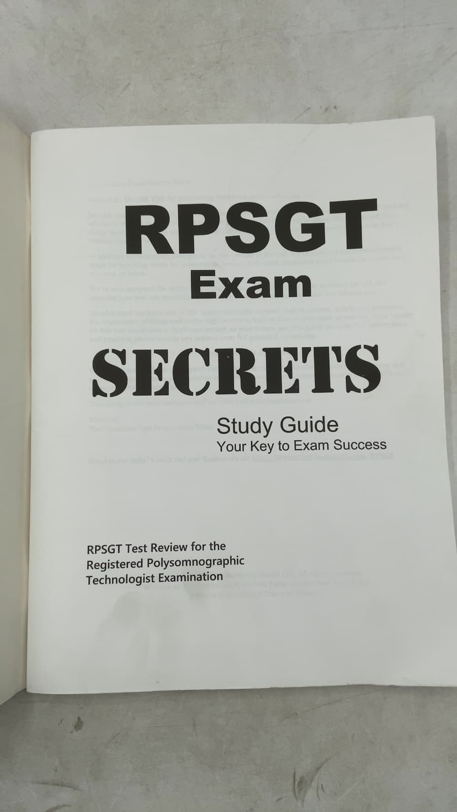 RPSGT Exam Secrets Study Guide: Your Key to Exam Success by Mometrix Exam Secrets Test Prep Team - title page