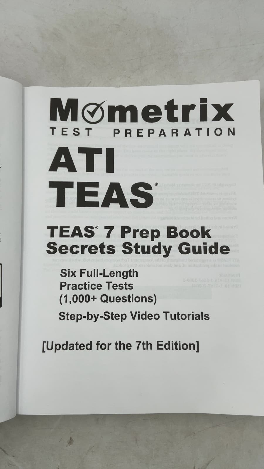 ATI TEAS 7 Secrets Study Guide: TEAS 7 Prep Book by Matthew Bowling - title page