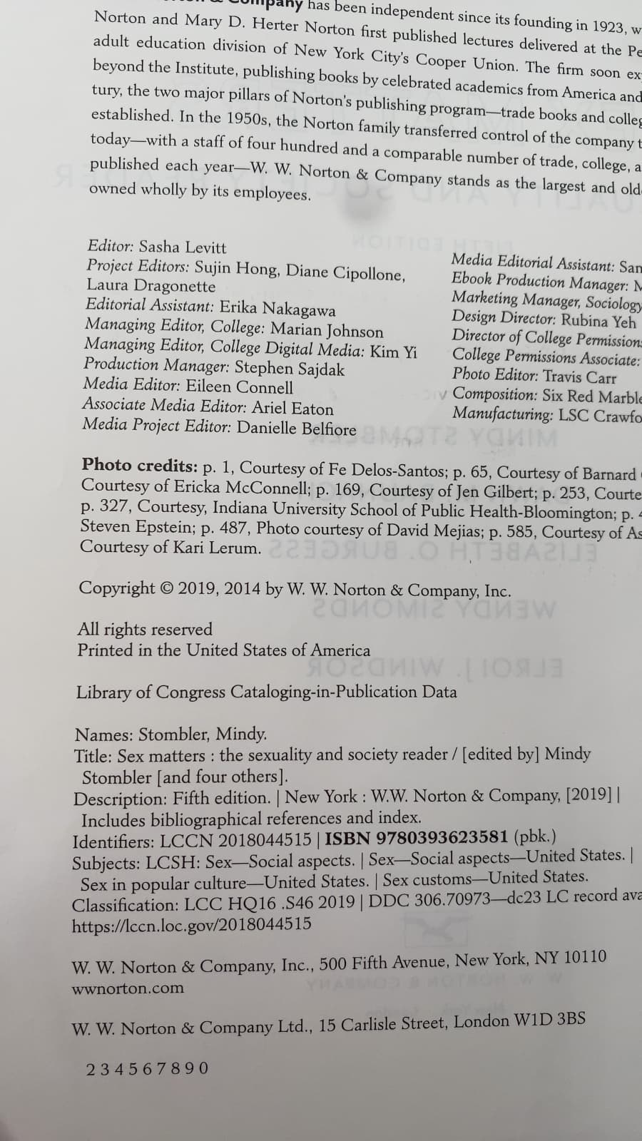 Sex Matters: The Sexuality and Society Reader by Mindy Stombler, Dawn M. Baunach, Elisabeth O. Burgess, Wendy Simonds, Elroi J. Windsor - additional view