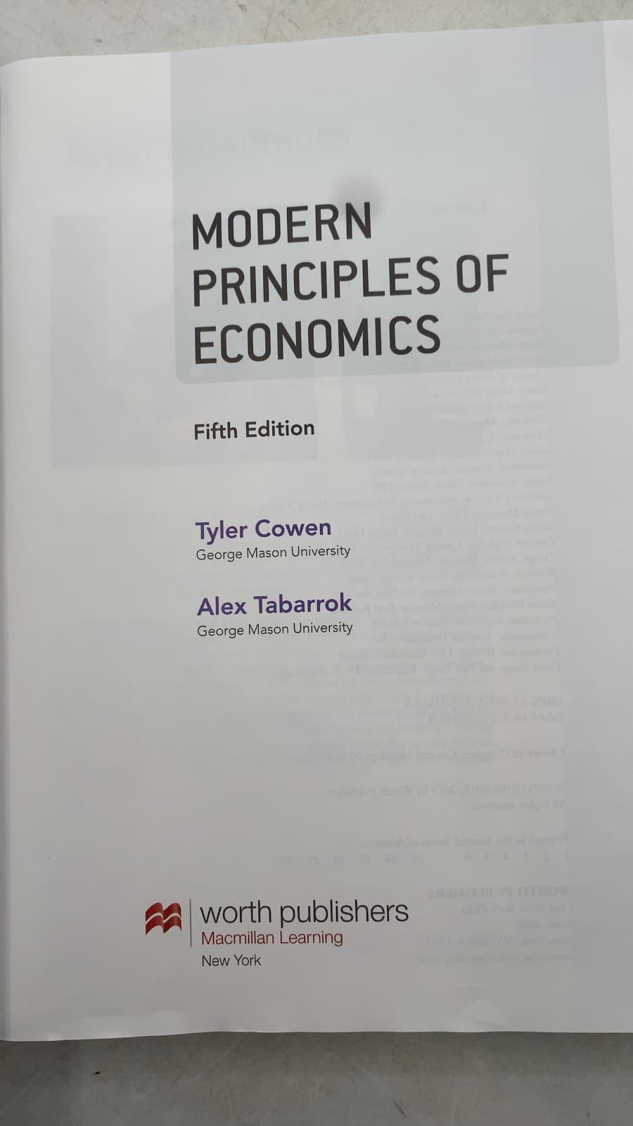 Modern Principles of Economics by Tyler Cowen and Alex Tabarrok - additional view
