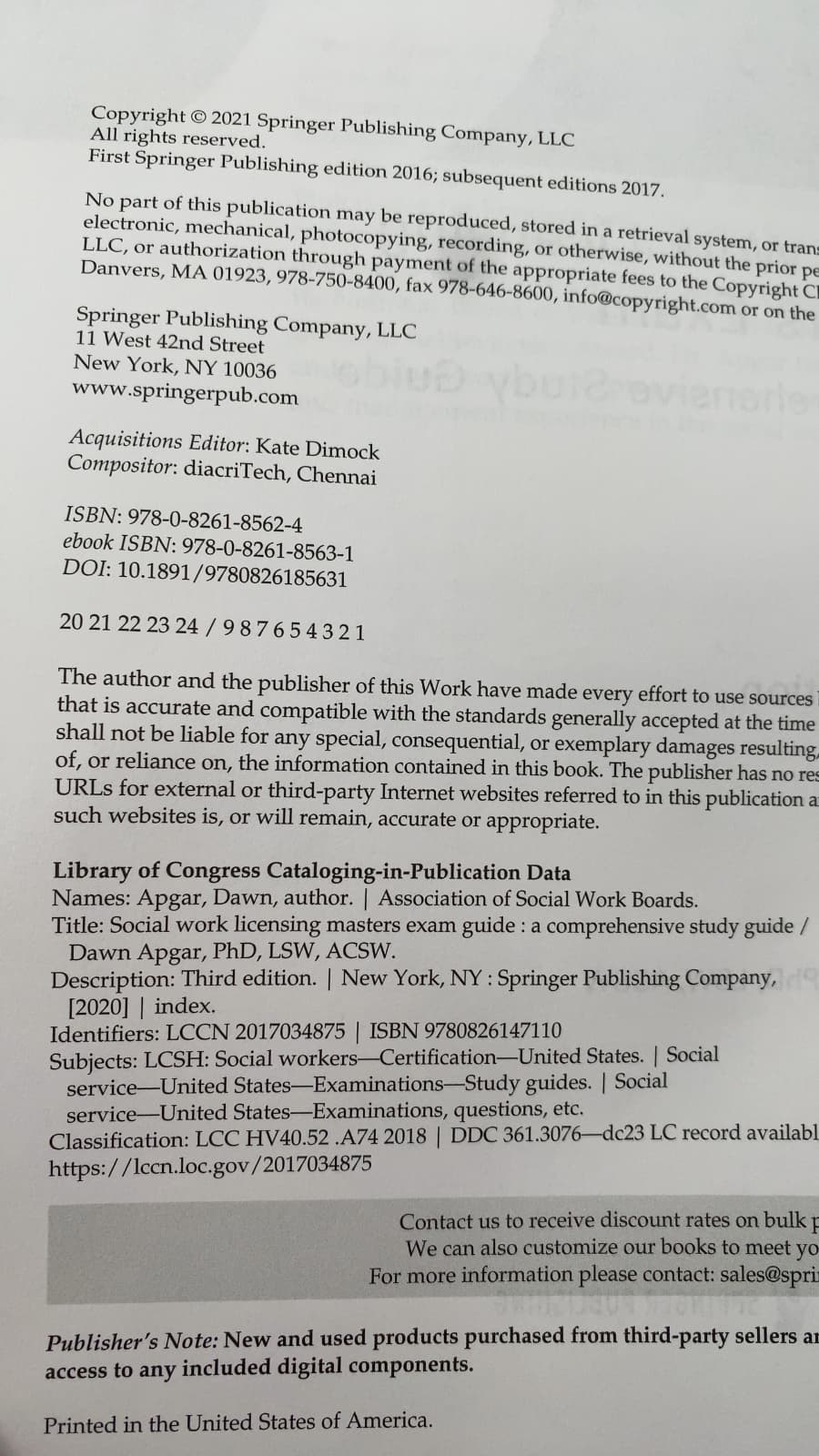 Social Work Licensing Masters Exam: A Comprehensive Study Guide by Dawn Apgar, PhD, LSW, ACSW - additional view