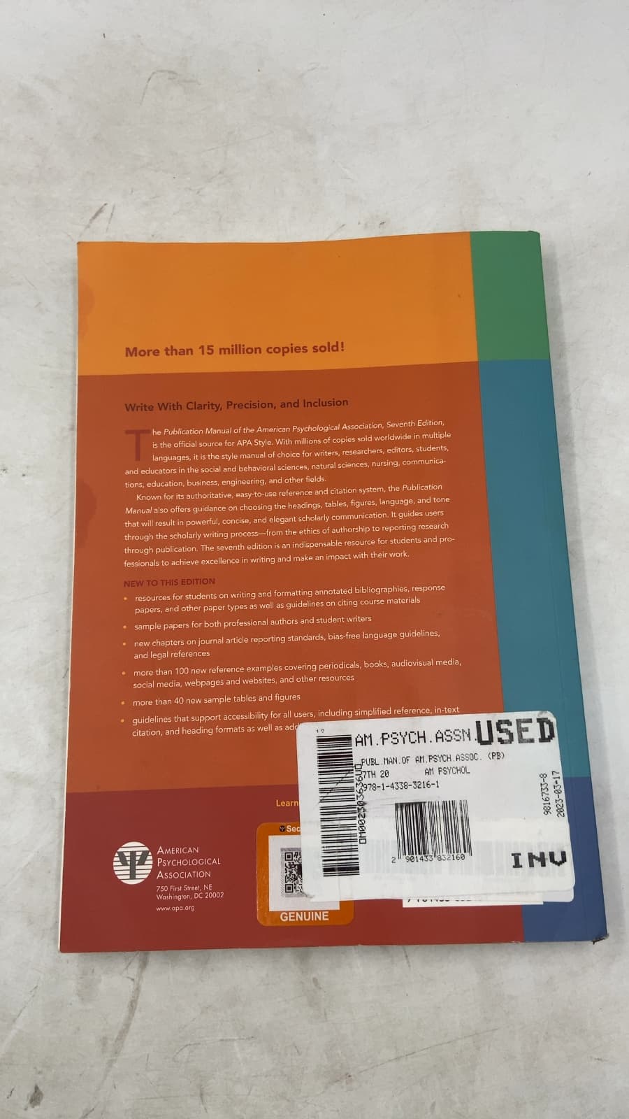Publication Manual of the American Psychological Association by American Psychological Association - additional view