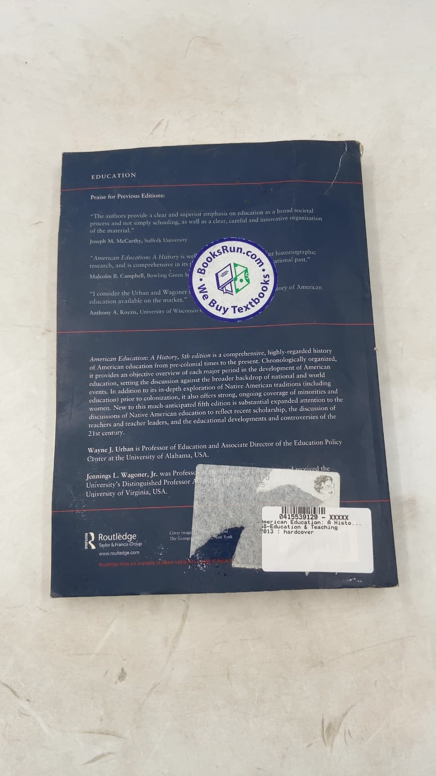 American Education: A History by Wayne J. Urban, Jennings L. Wagoner, Jr. - additional view
