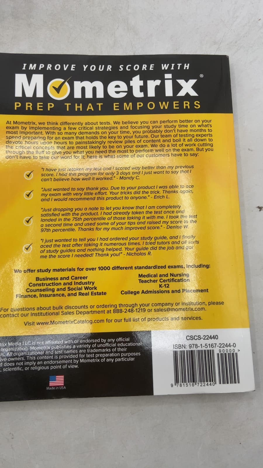 CSCS Exam Prep 2023 and 2024 - 2 Full-Length Practice Tests: Secrets Study Guide Book for the NSCA Certified Strength and Conditioning Specialist Assessment by Mometrix Test Preparation - additional view