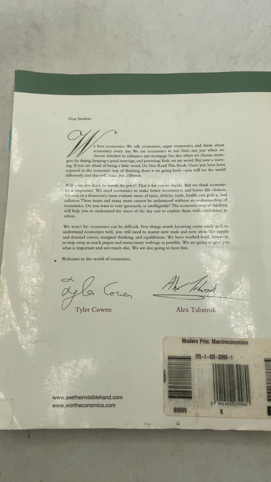 Modern Principles: Macroeconomics by Tyler Cowen, Alex Tabarrok - additional view