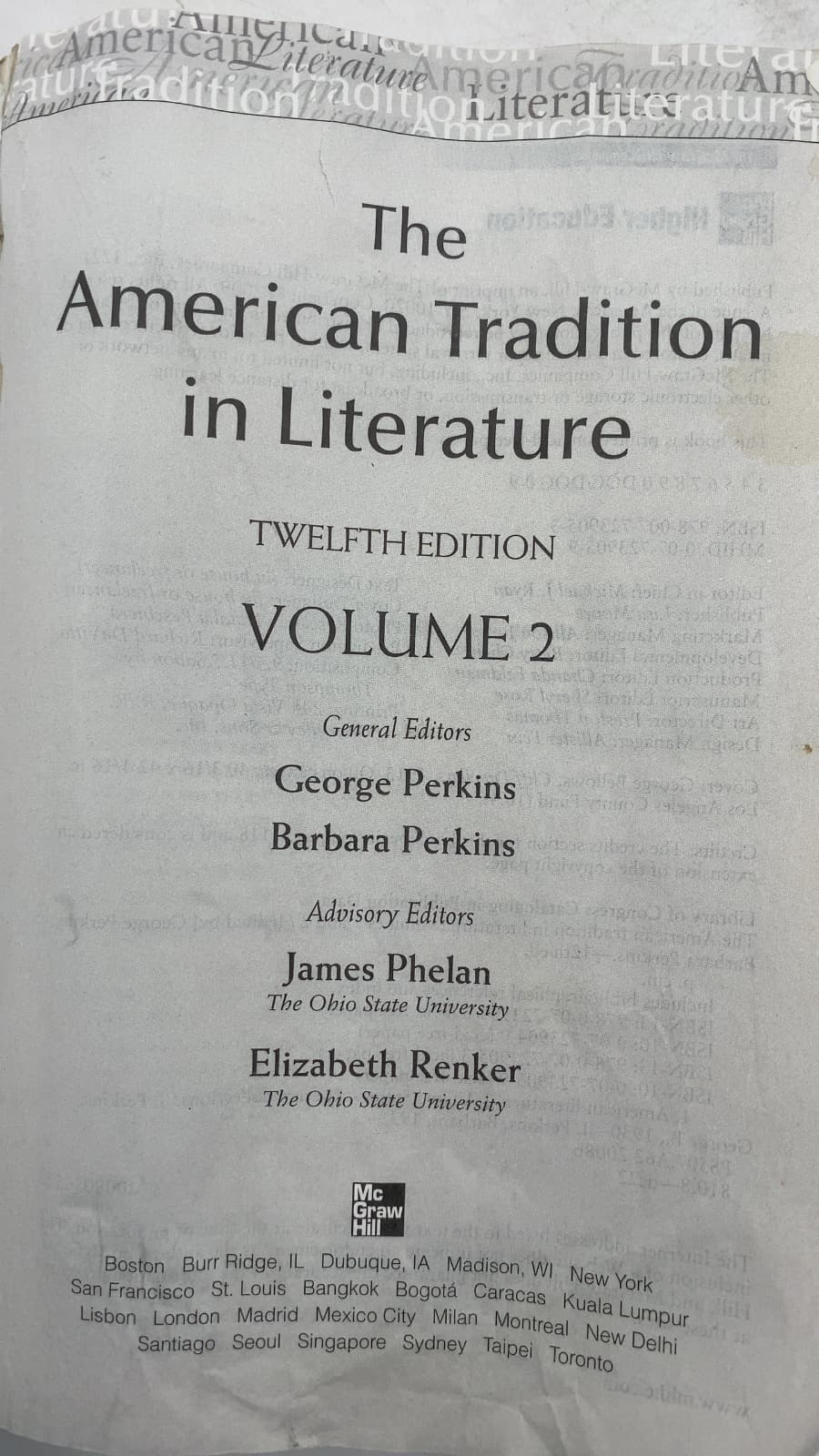 The American Tradition in Literature, Twelfth Edition, Volume 2 by George Perkins, Barbara Perkins - title page