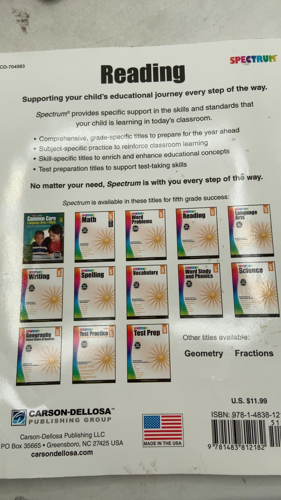Spectrum Reading Grade 5 - additional view