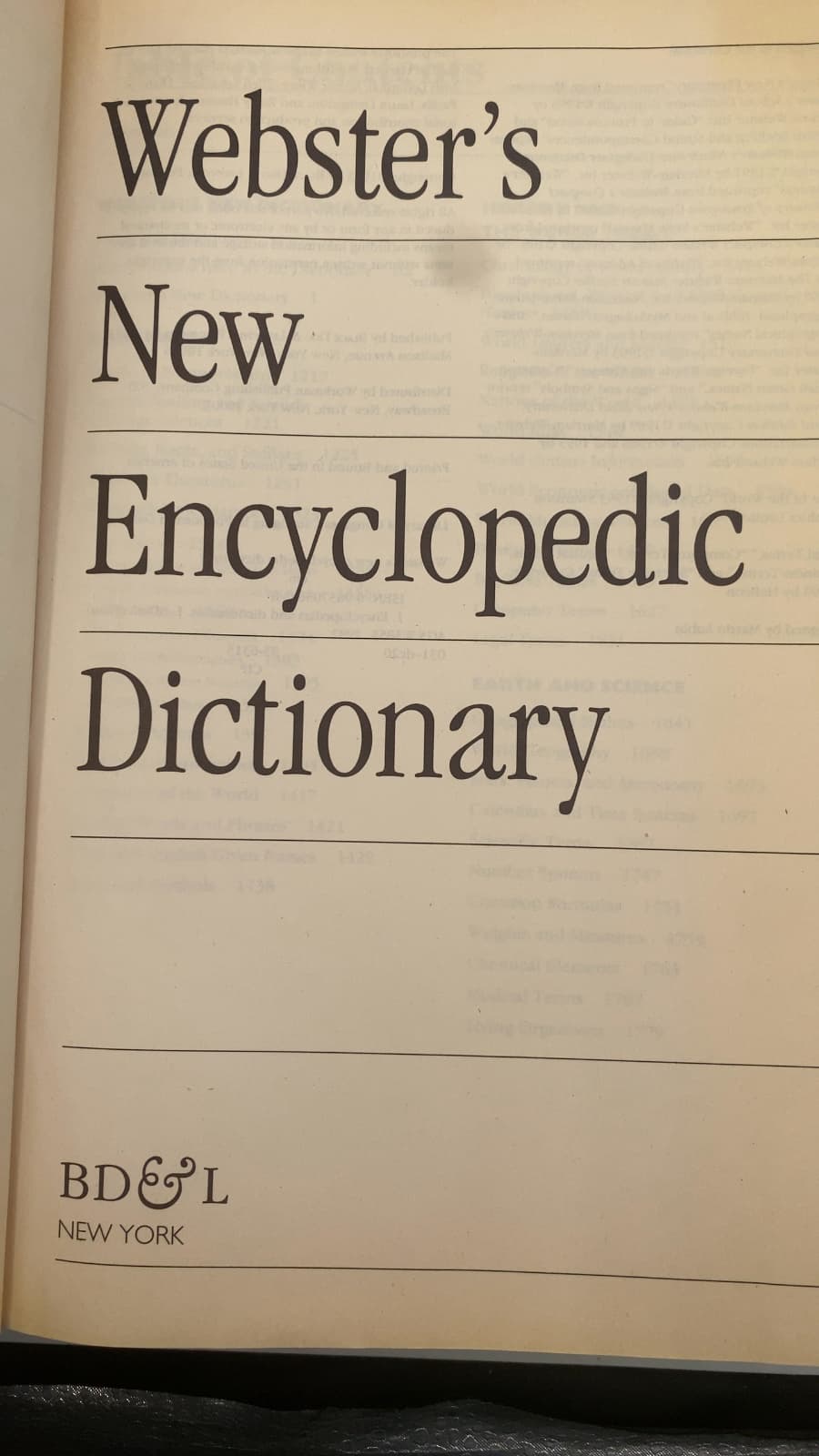 Webster's New Encyclopedic Dictionary - title page