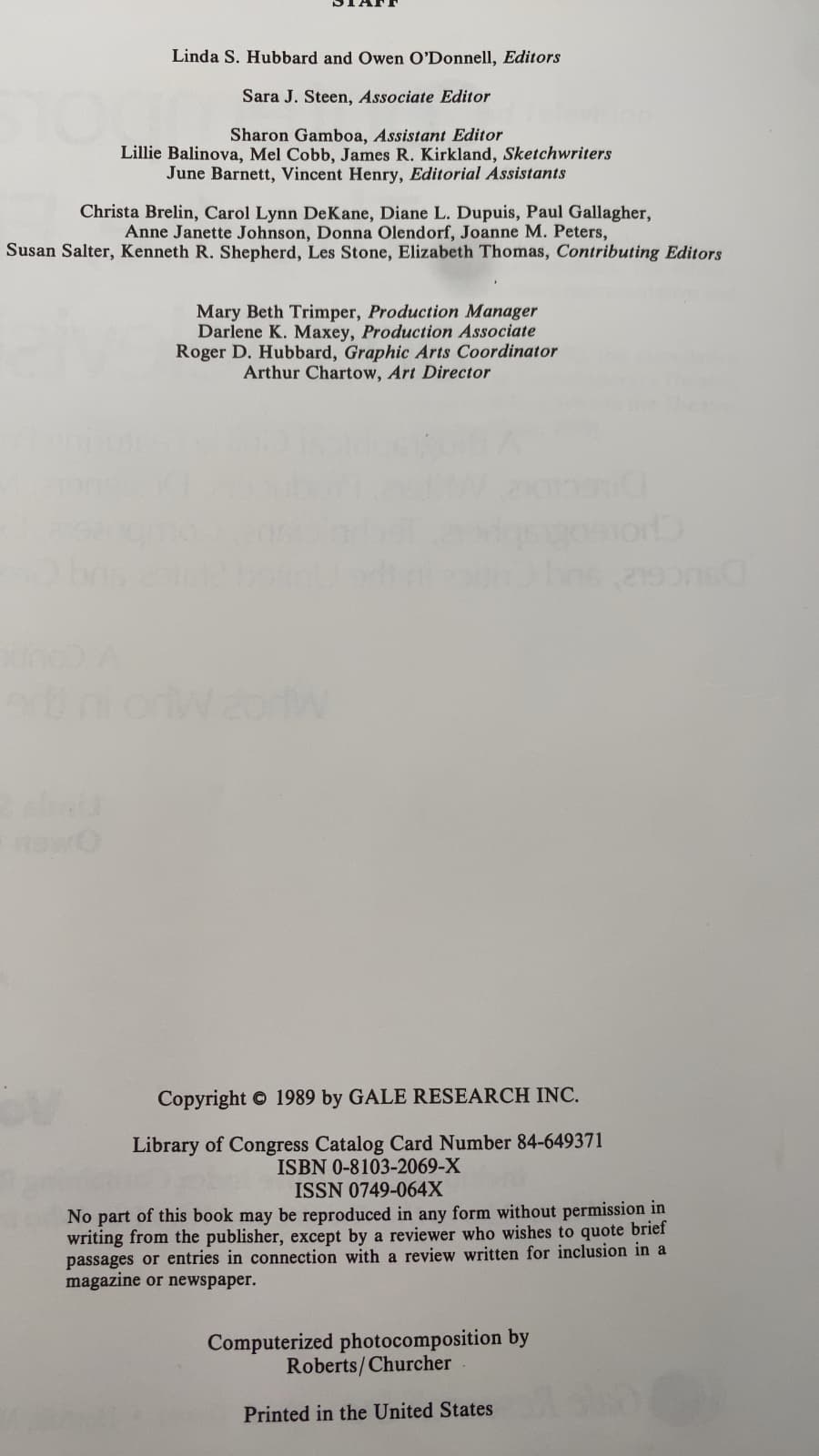 Contemporary Theatre, Film, and Television, Volume 6 by Linda S. Hubbard and Owen O'Donnell - additional view