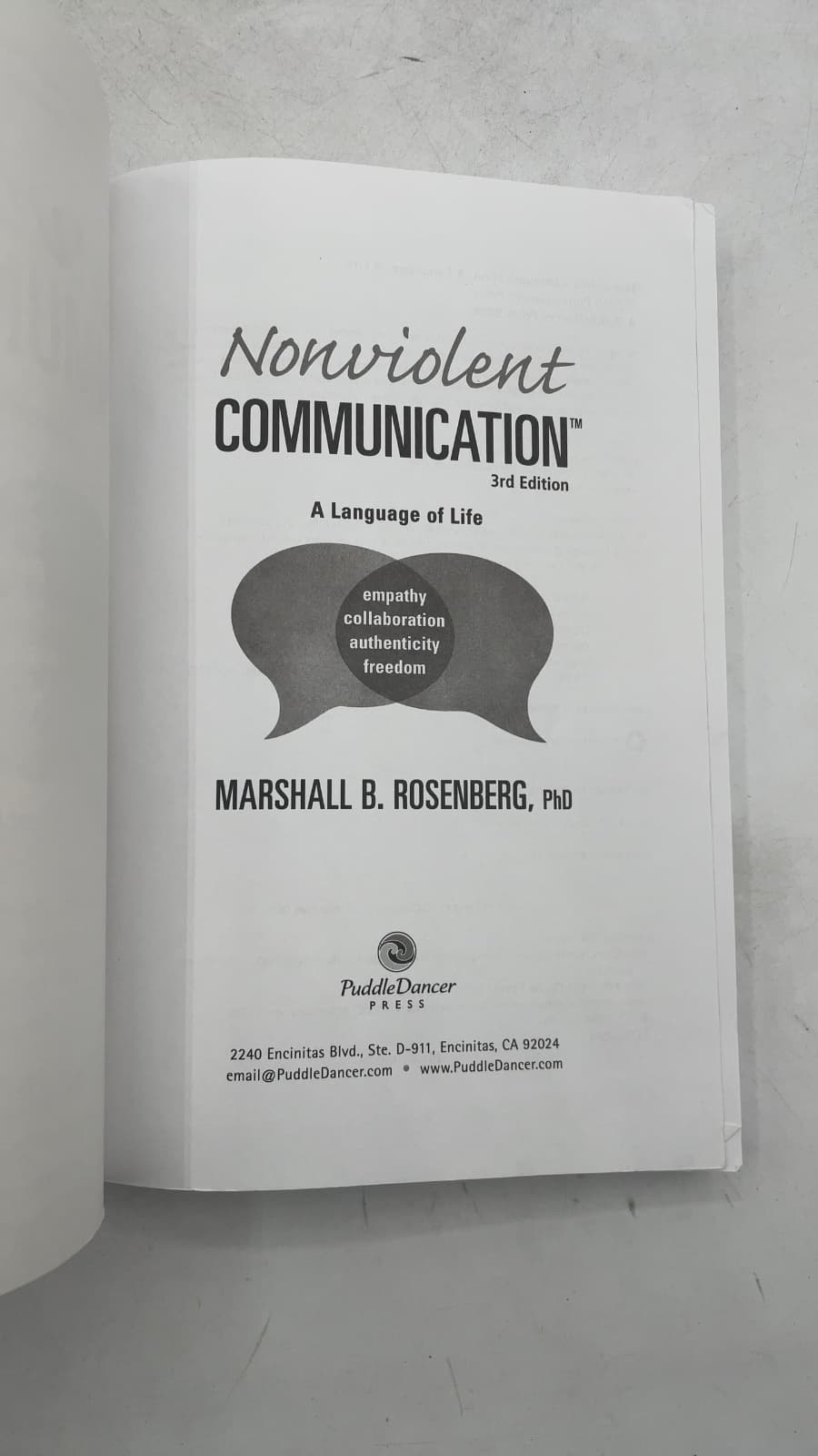 Nonviolent Communication: A Language of Life by Marshall B. Rosenberg, PhD - title page