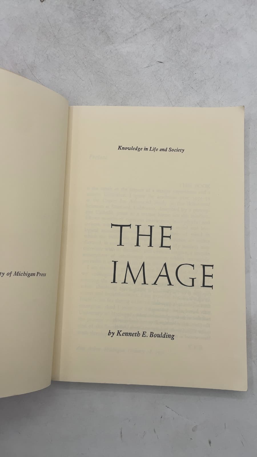 The Image: Knowledge in Life and Society by Kenneth E. Boulding - title page