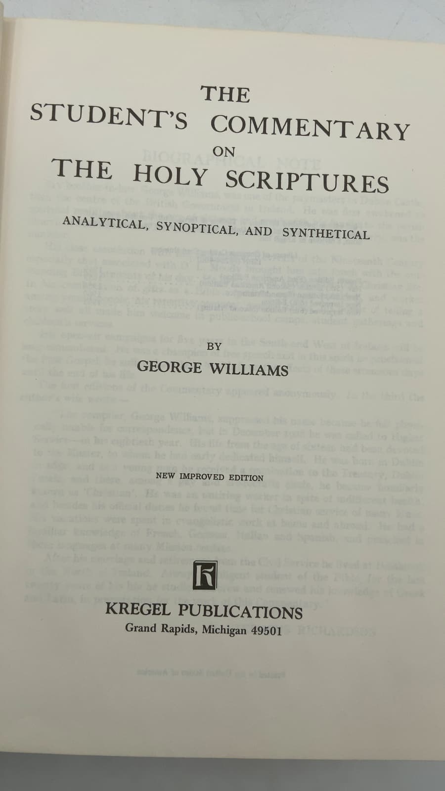 The Student's Commentary on the Holy Scriptures by George Williams - title page