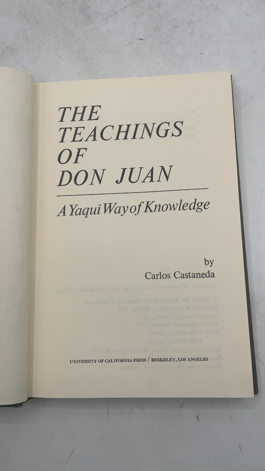 THE Teachings OF DON Juan: A Yaqui Way of Knowledge by Carlos Castaneda - title page