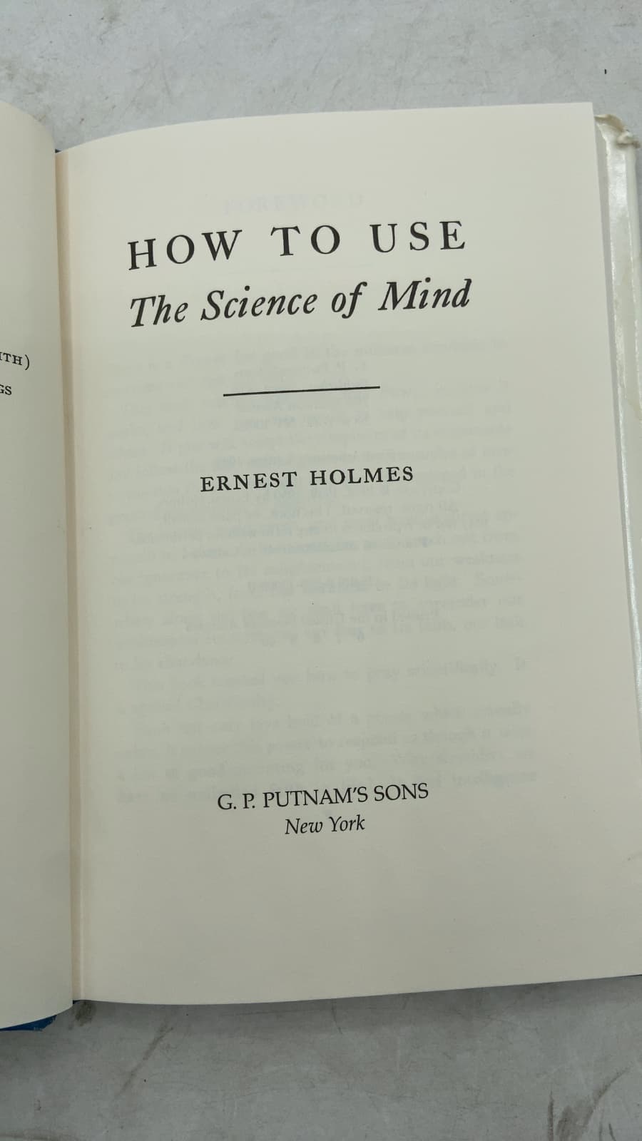 How to Use The Science of Mind by Ernest Holmes - front cover