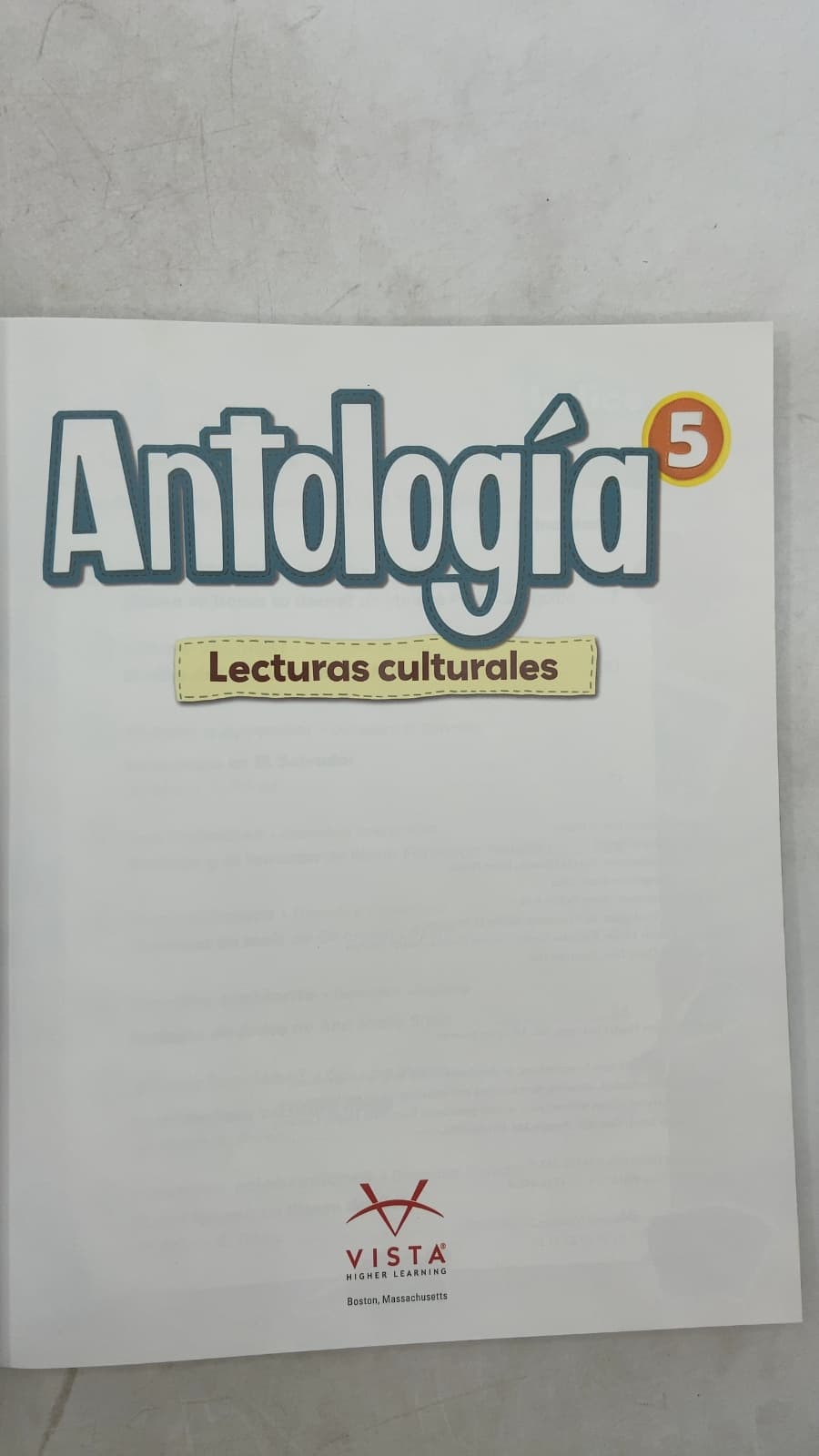 Antología 5: Lecturas culturales by José A. Blanco - title page