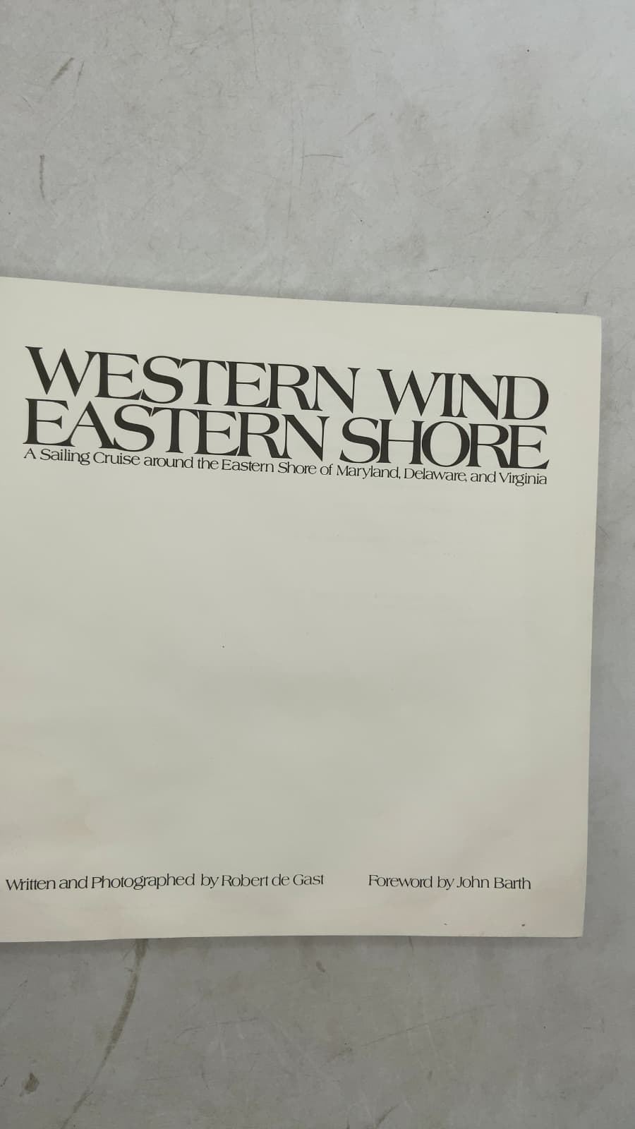 Western Wind Eastern Shore by Robert de Gast - title page