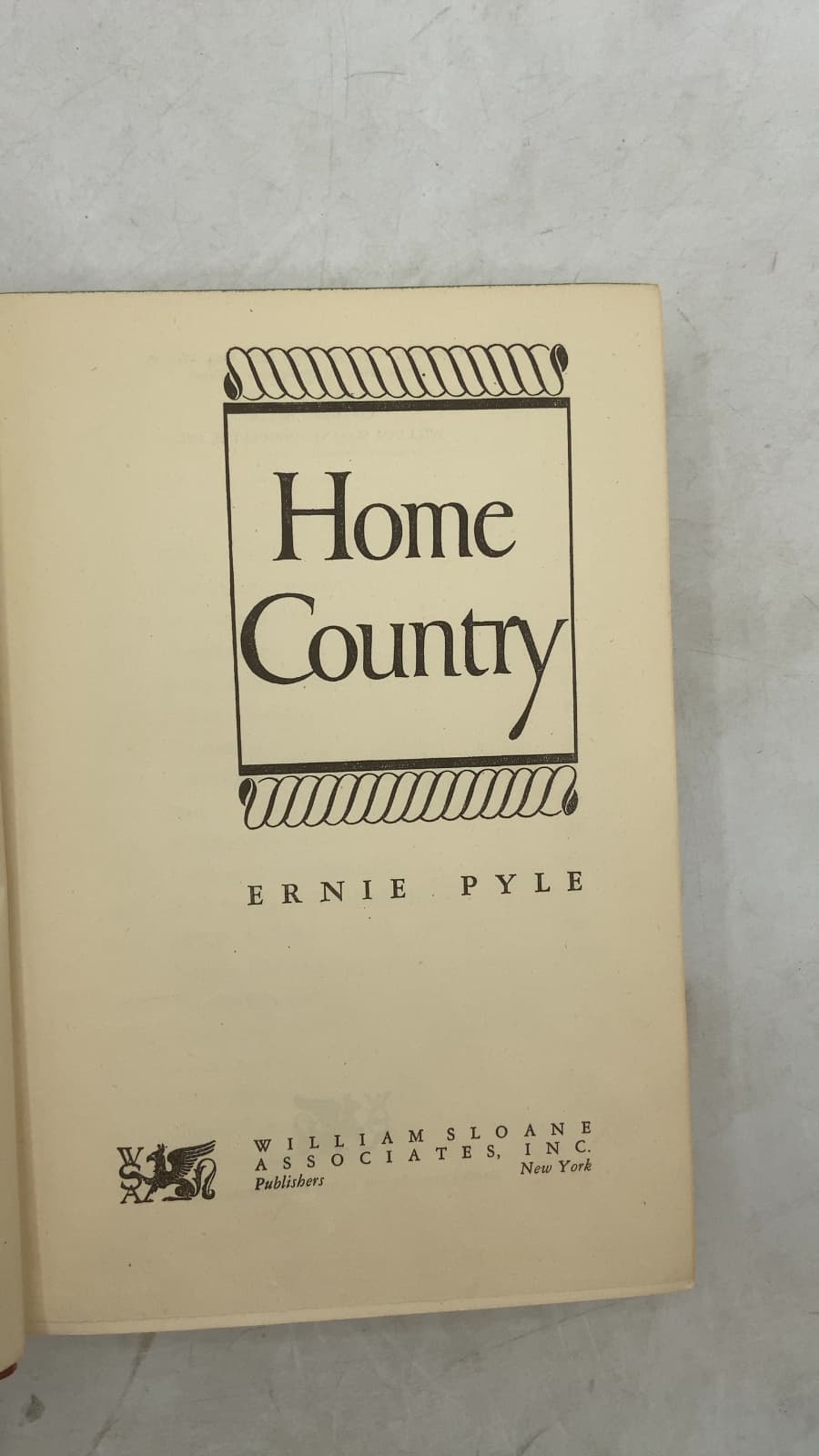 Home Country by Ernie Pyle - title page