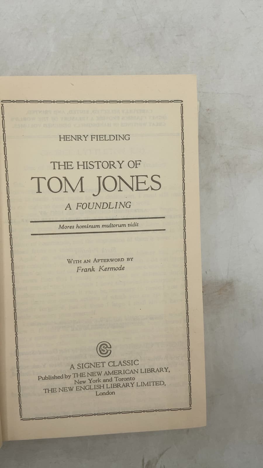 The History of Tom Jones A Foundling by Henry Fielding - title page