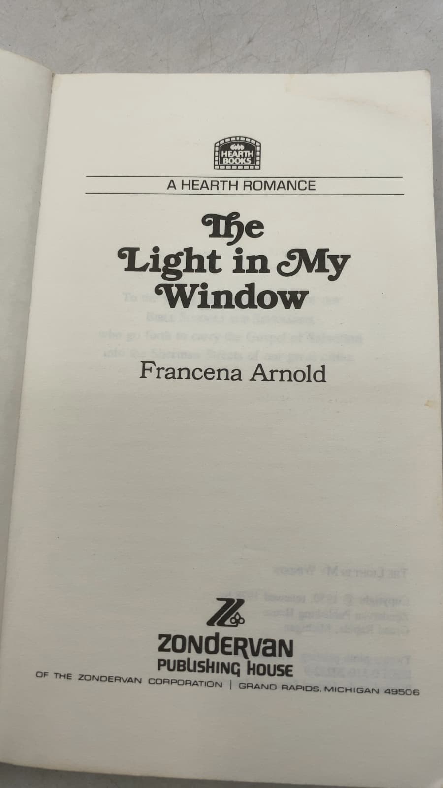 The Light in My Window by Francena Arnold - title page