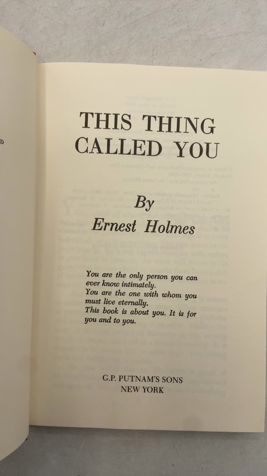 This Thing Called YOU by Ernest Holmes - title page