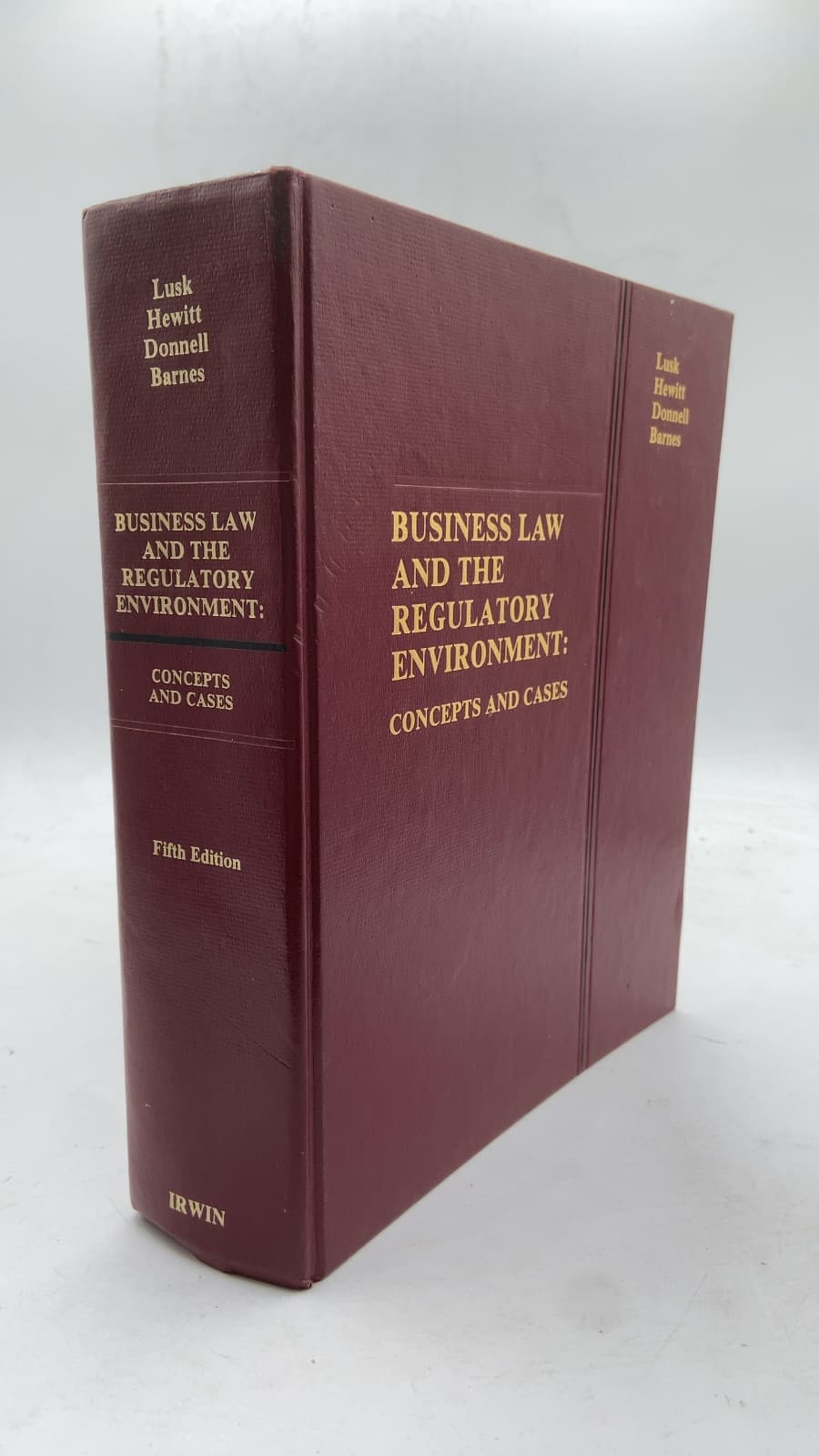 Business Law and the Regulatory Environment: Concepts and Cases by Lusk, Hewitt, Donnell, Barnes - front cover