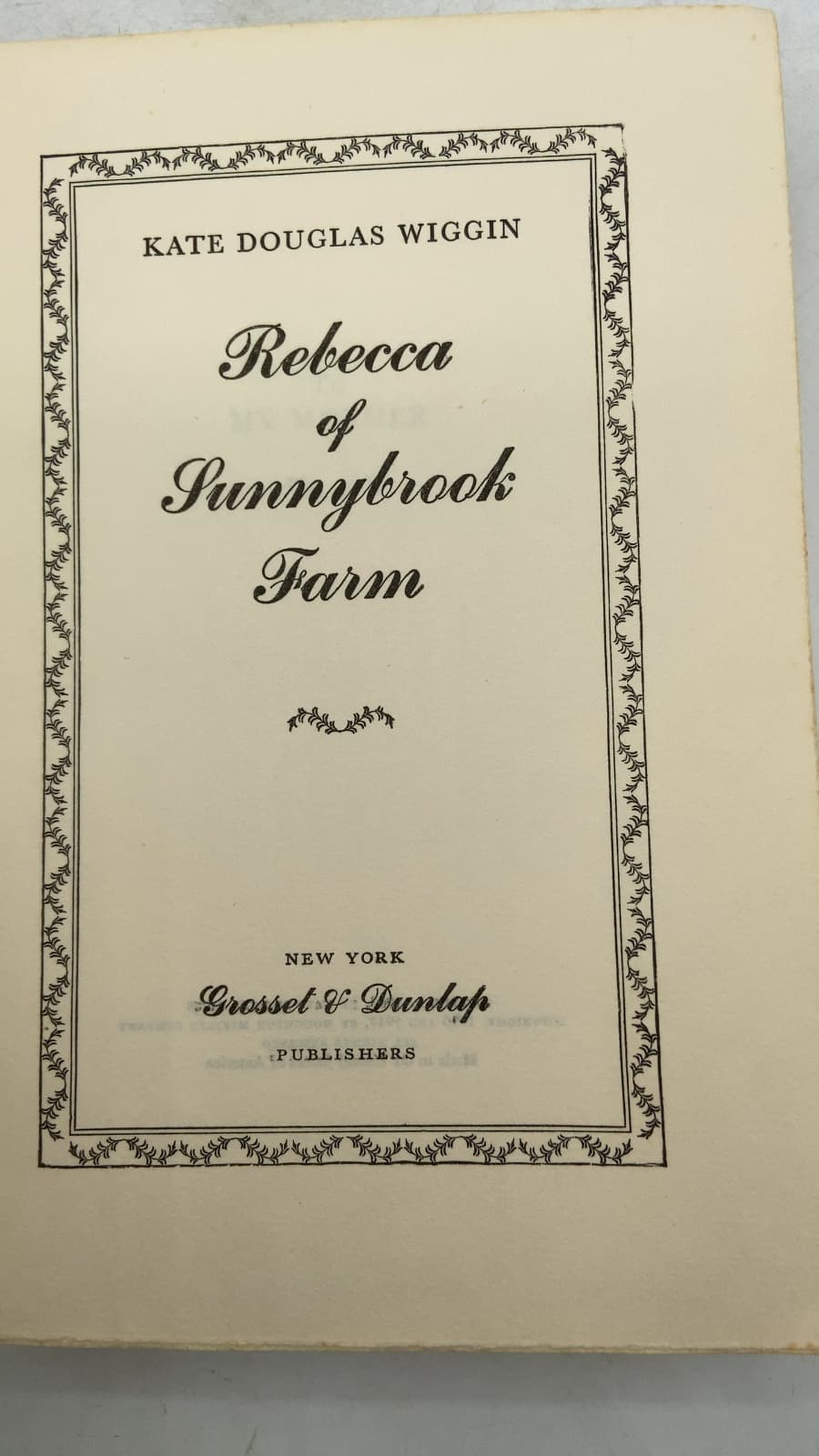 Rebecca of Sunnybrook Farm by Kate Douglas Wiggin - title page