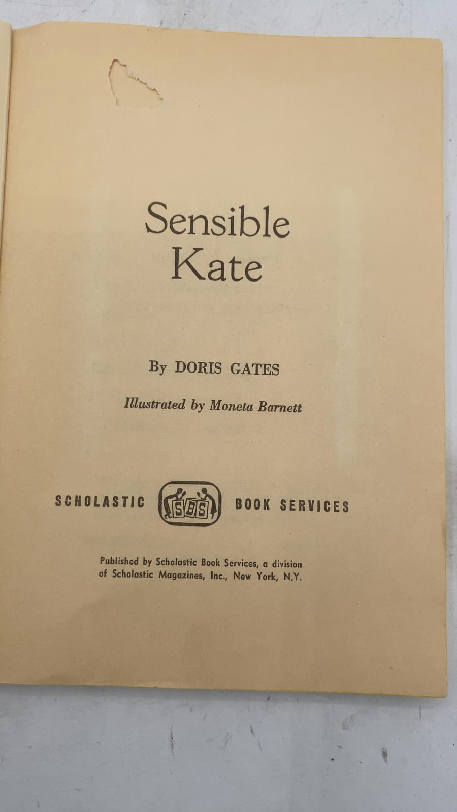 Sensible Kate by Doris Gates - title page
