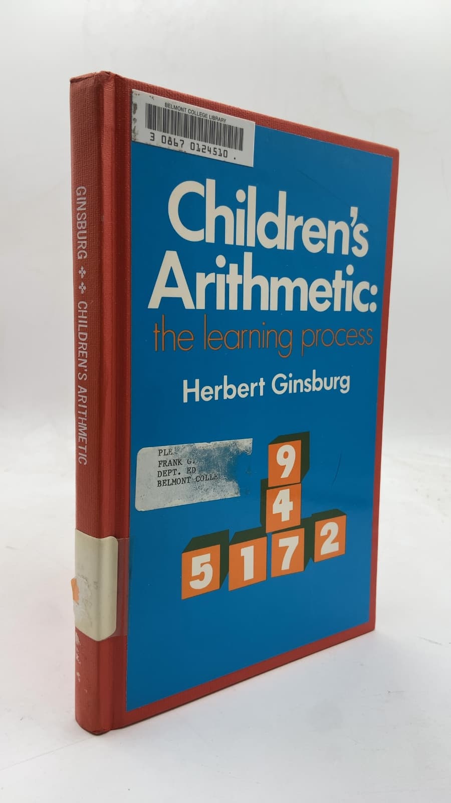 Children's Arithmetic: The Learning Process by Herbert Ginsburg - front cover