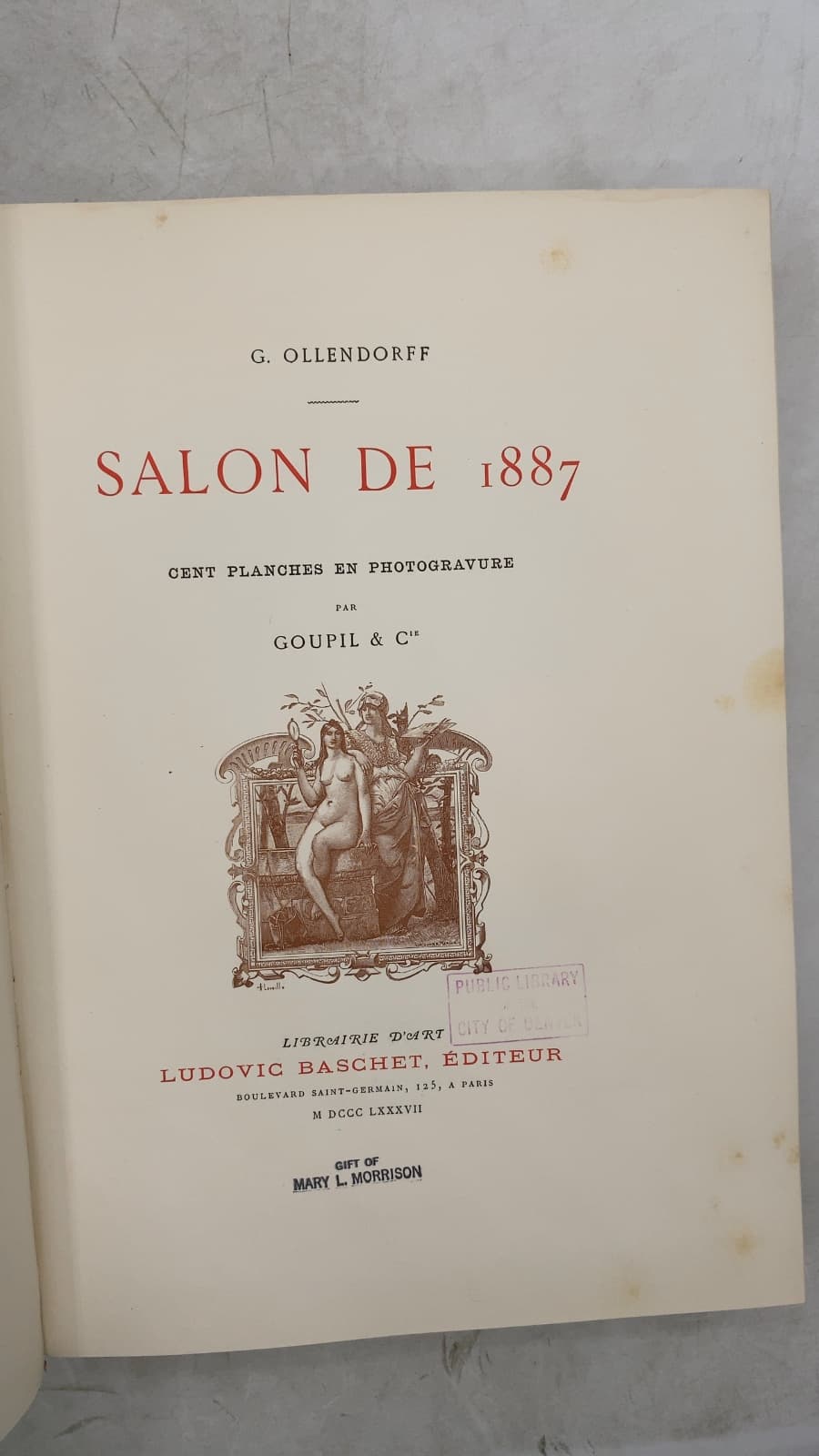 Salon de 1887: Cent Planches en Photogravure by G. Ollendorff - title page