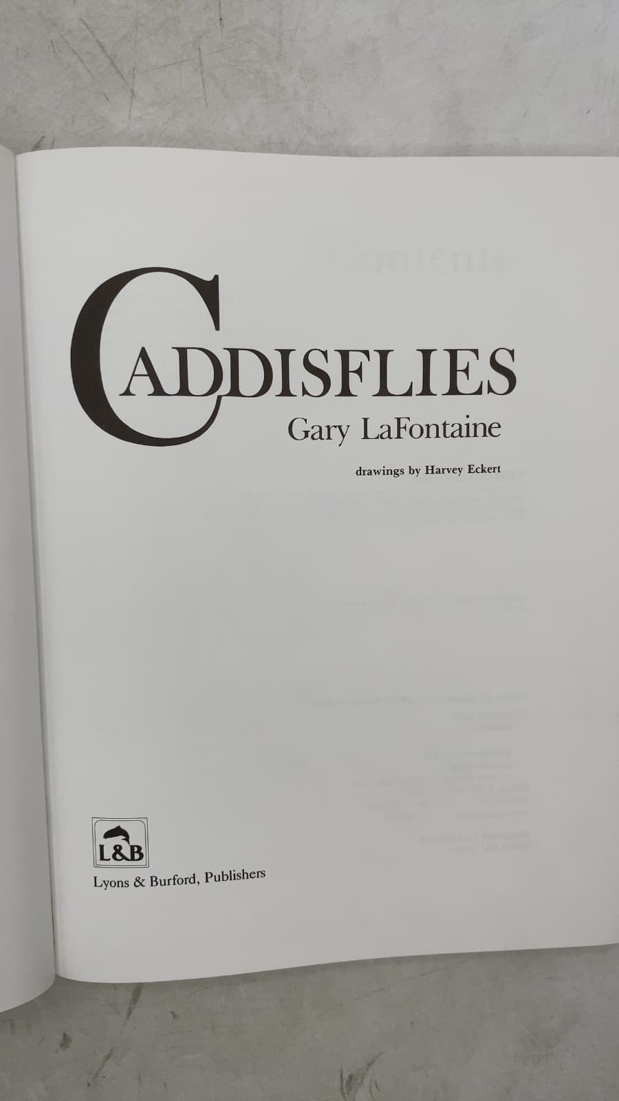 Caddisflies by Gary LaFontaine - title page