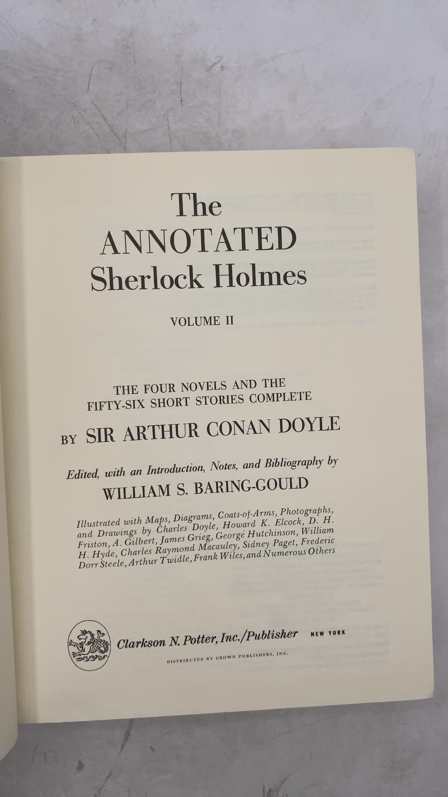 The Annotated Sherlock Holmes, Volume II by Sir Arthur Conan Doyle; Edited by William S. Baring-Gould - title page