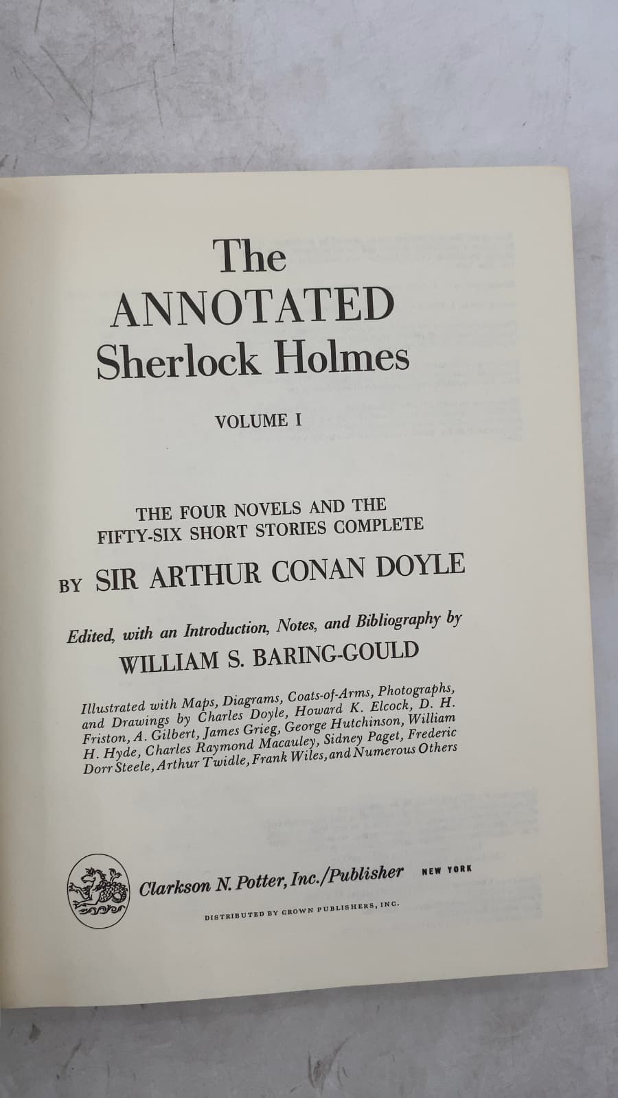 The Annotated Sherlock Holmes, Volume I by Sir Arthur Conan Doyle; Edited by William S. Baring-Gould - title page
