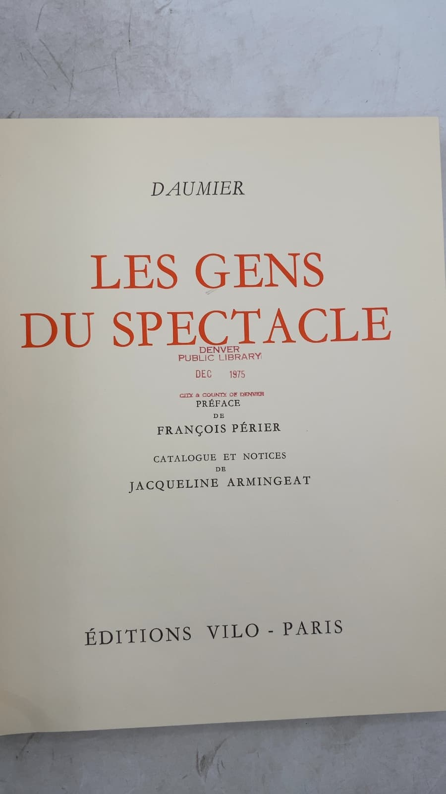 LES Gens DU Spectacle by Honoré Daumier - title page