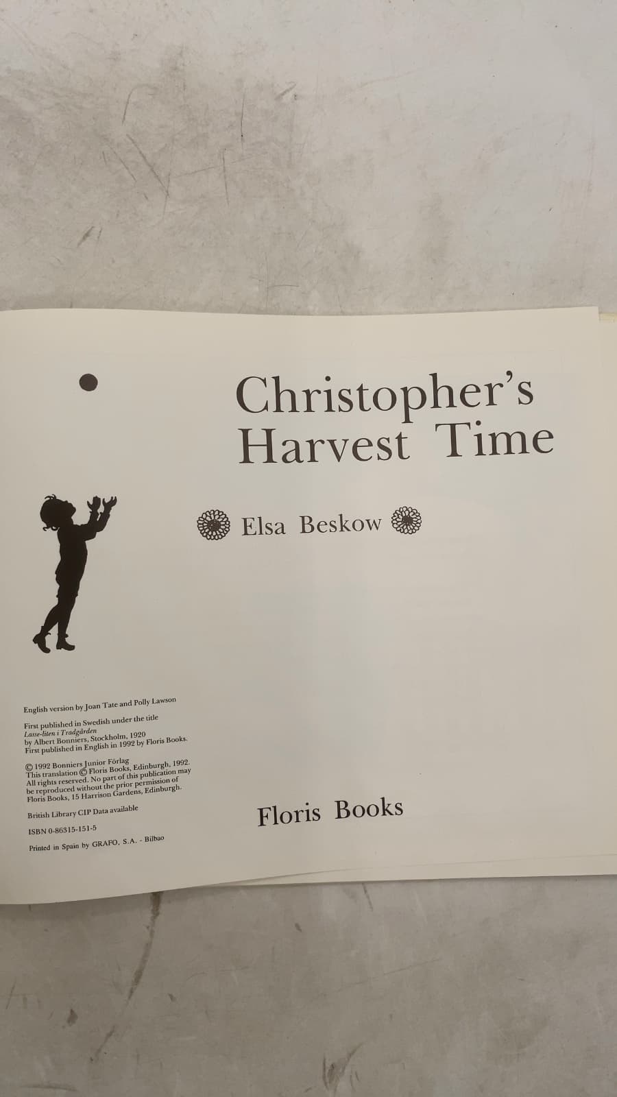 Christopher's Harvest Time by Elsa Beskow - title page