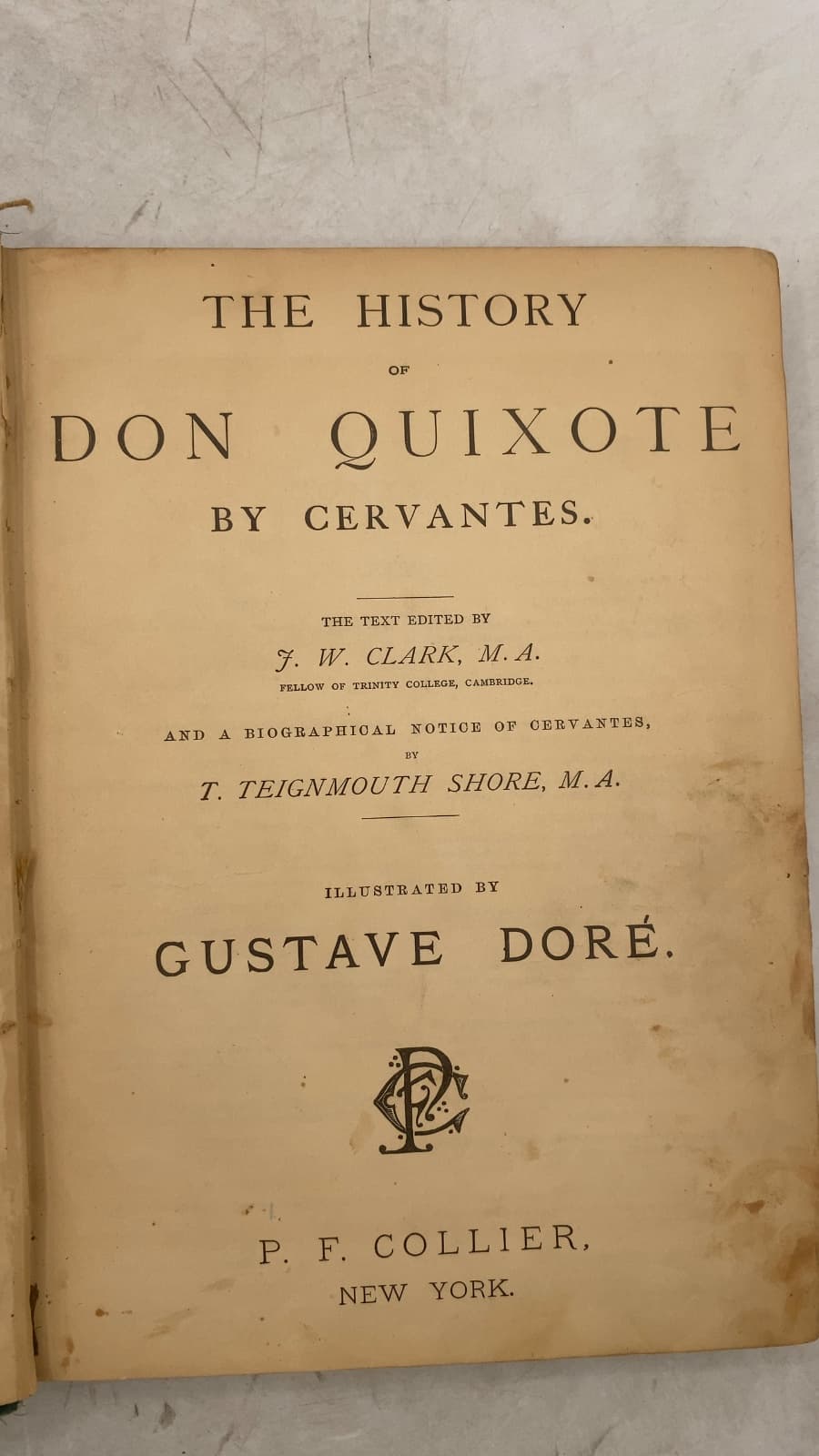 The History of Don Quixote by Cervantes - title page