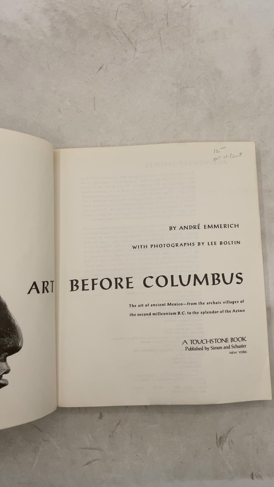 Art Before Columbus by André Emmerich - title page