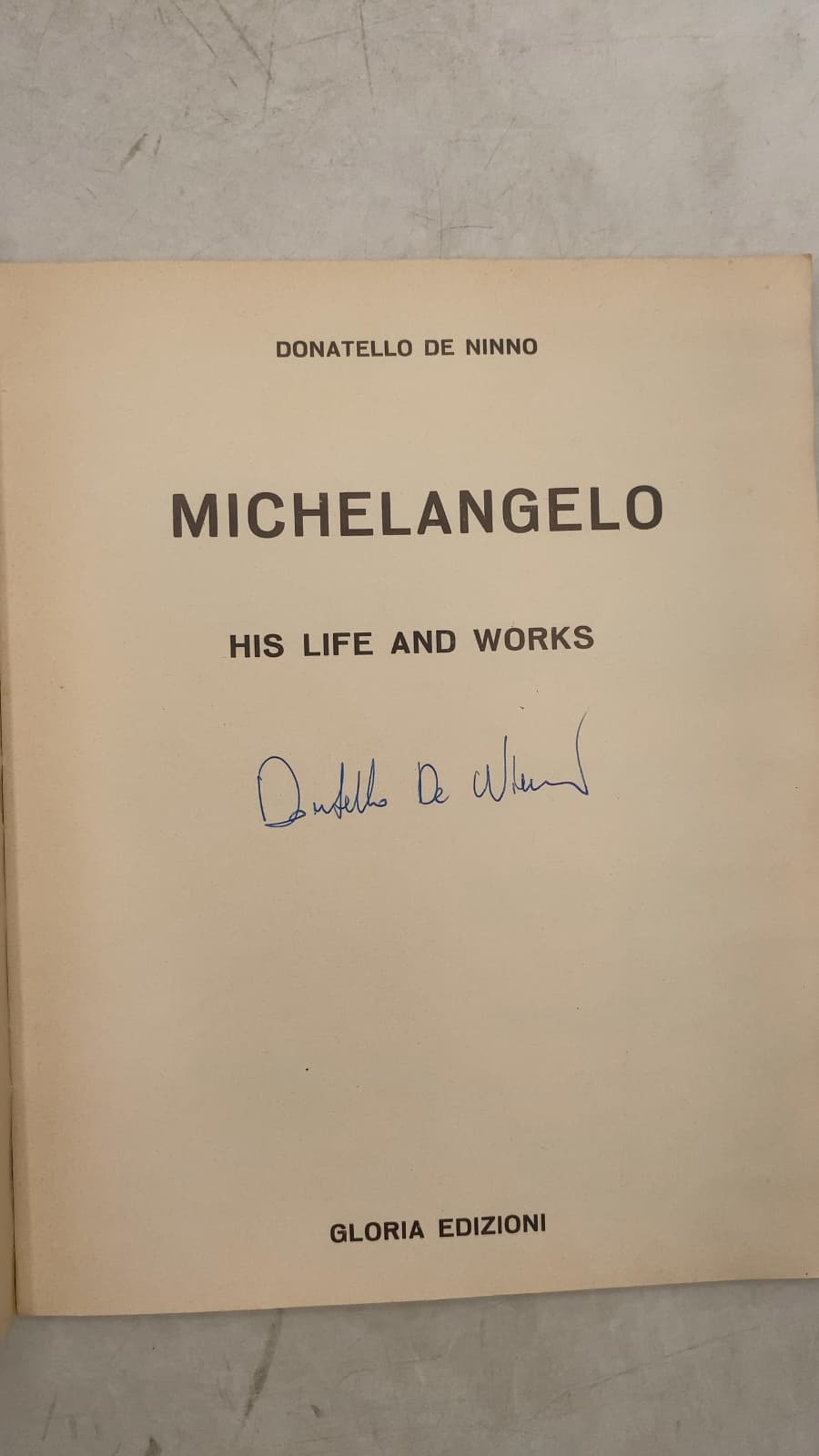 Michelangelo: His Life and Works by Donatello De Ninno - title page