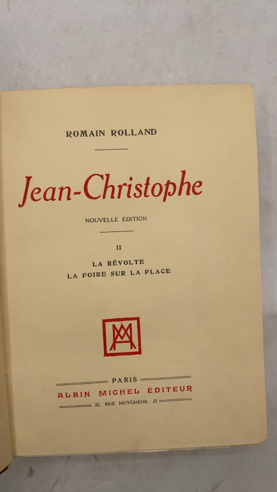 Jean-Christophe II: La Révolte, La Foire sur la place by Romain Rolland - title page