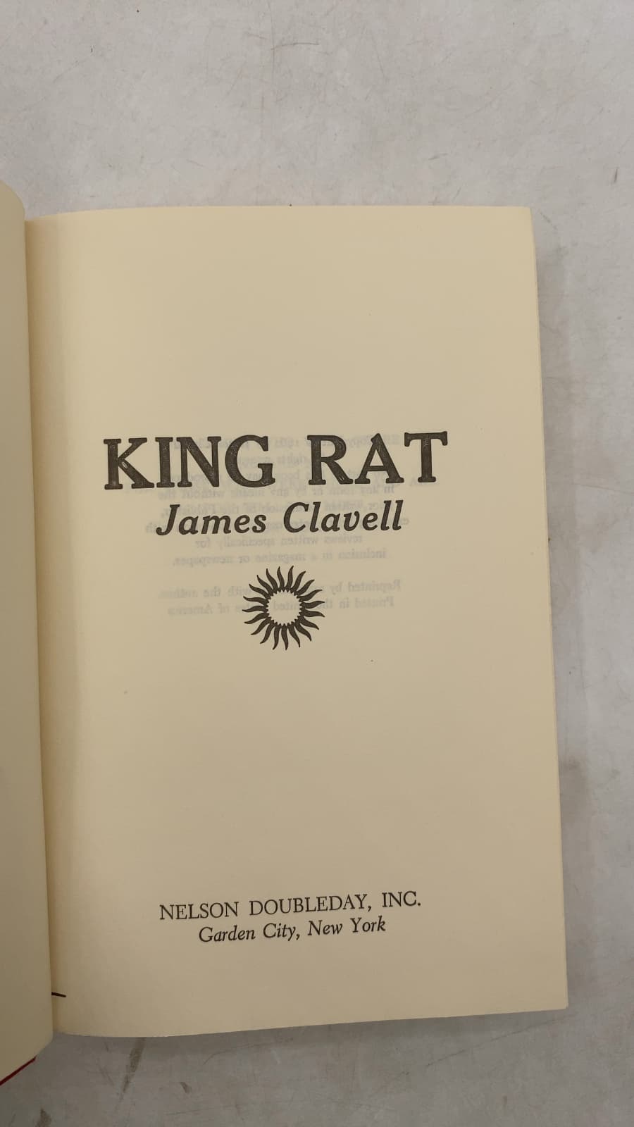 King RAT by James Clavell - title page