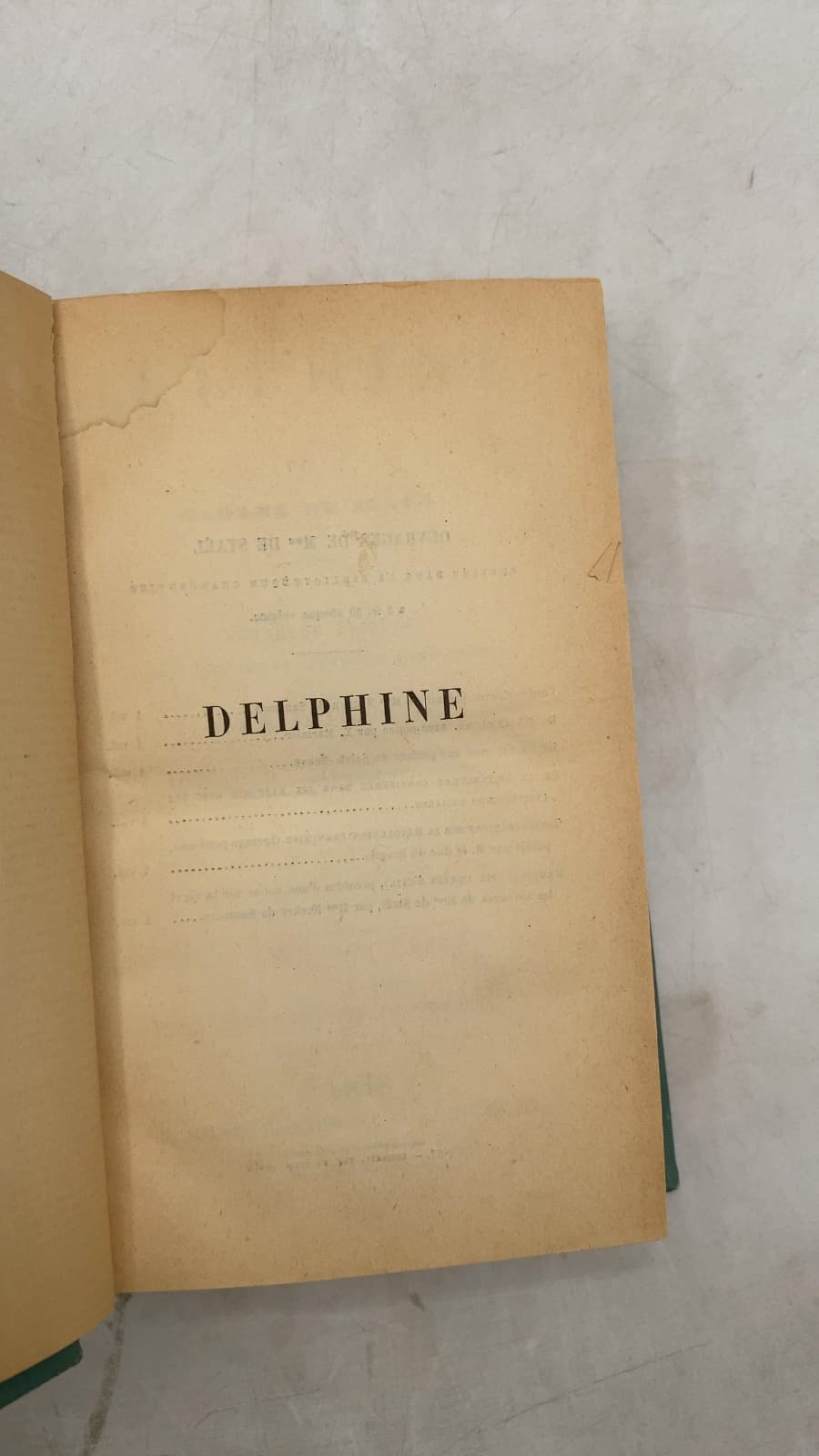 Delphine by Madame de Staël - title page