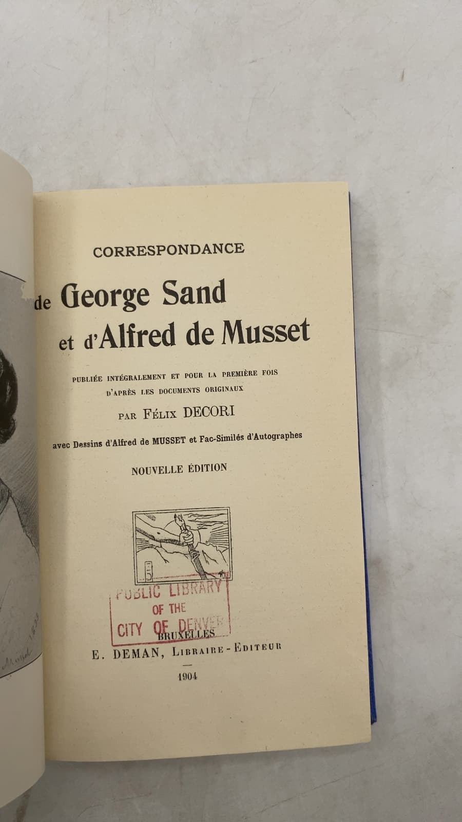 Correspondance de George Sand et d'Alfred de Musset by George Sand and Alfred de Musset - title page