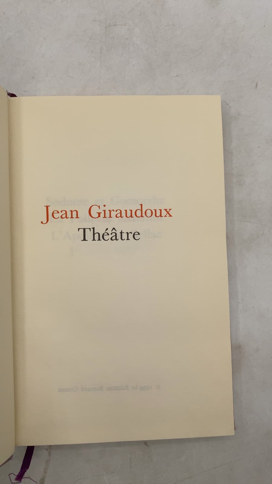 Théâtre IV by Jean Giraudoux - title page